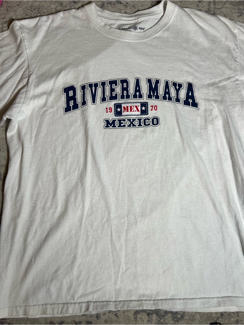 Riviera Maya Mexico White Graphic Tee